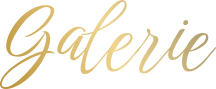 Wide website banner with the word "Galerie" centered in elegant gold serif lettering on a dark charcoal/black textured background, subtle vignette, high contrast, refined and minimal, no logos or extra graphics, plenty of horizontal padding, aspect ratio ~3:1
